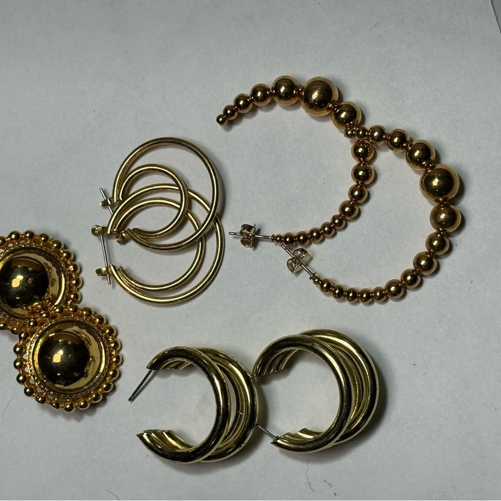 Source Unknown Faux Gold Tone Earring‎ Bundle